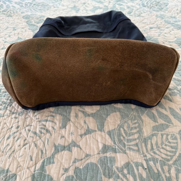 Vintage JanSport Navy Blue & Brown Canvas Backpack Made in the USA - Picture 3 of 5